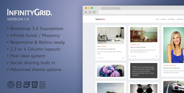 دانلود قالب وبلاگی وردپرس InfinityGrid