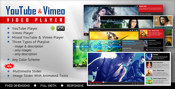 دانلود اسکریپت YouTube And Vimeo Video Player With Playlist