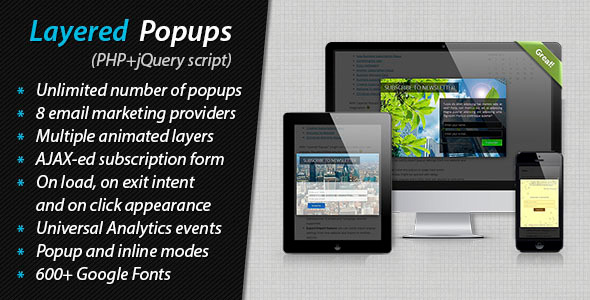 دانلود اسکریپت PHP پاپ آپ Layered Popups