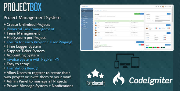 دانلود اسکریپت PHP مدیریت تیم Project Box
