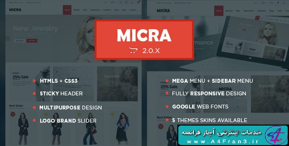 دانلود قالب فروشگاهی اپن کارت Micra