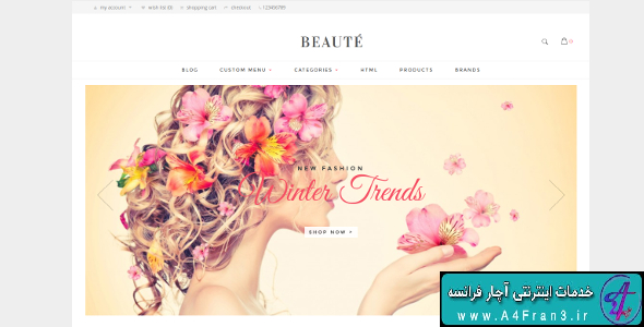 دانلود قالب فروشگاهی اپن کارت راست چین Beaute