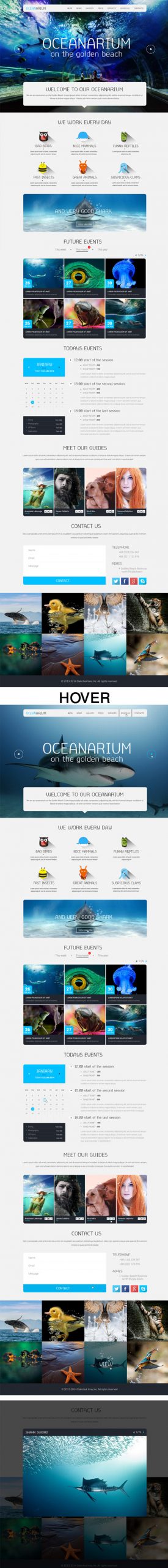 دانلود قالب فتوشاپ سایت Oceanarium