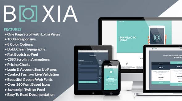 دانلود قالب HTML تک صفحه ای Boxia