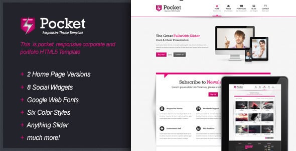 دانلود قالب HTML سایت Pocket