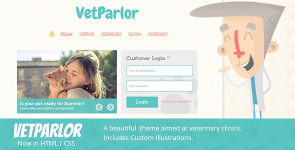 دانلود قالب HTML سایت VetParlor