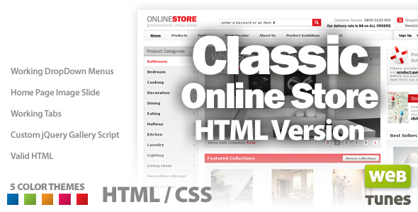 دانلود قالب HTML فروشگاهی Classic Online Store