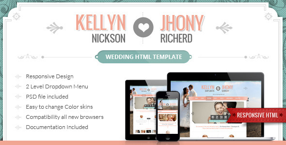دانلود قالب HTML عروسی Wedding