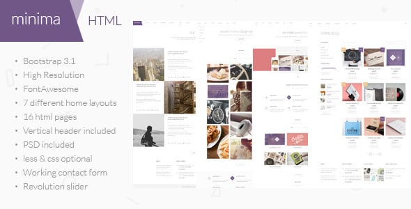 دانلود قالب HTML چندمنظوره Minima