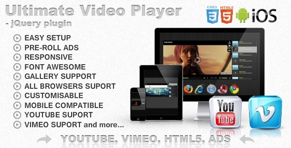 دانلود اسکریپت Ultimate Video Player with YouTube,Vimeo,HTML5,Ads