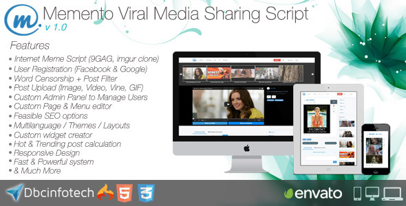 دانلود اسکریپت PHP اشتراک گذاری مدیا Memento Viral Media Sharing Script