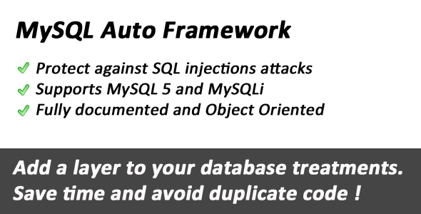 دانلود اسکریپت PHP فریم ورک دیتابیس MySQL database Auto Framework