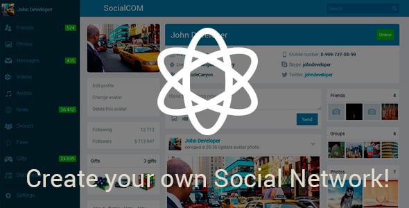 دانلود اسکریپت PHP شبکه های اجتماعی SocialCOM