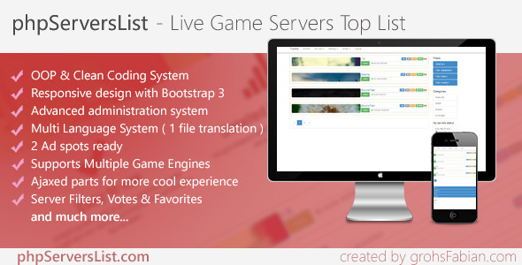 دانلود اسکریپت PHP لیست سرور بازی phpServersList