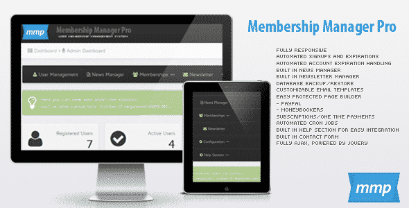 دانلود اسکریپت PHP مدیریت مشتریان Membership Manager Pro