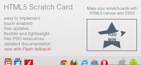 دانلود اسکریپت جاوا HTML5 Scratch Card