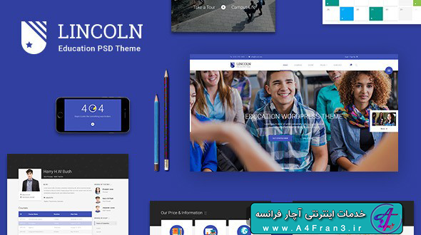 دانلود قالب فتوشاپ سایت Lincoln