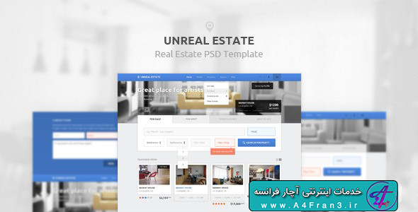 دانلود قالب فتوشاپ سایت املاک Unreal Estate