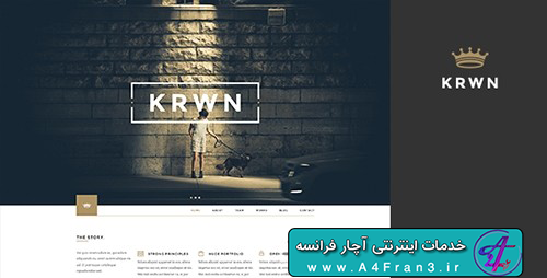 دانلود قالب فتوشاپ سایت Krwn