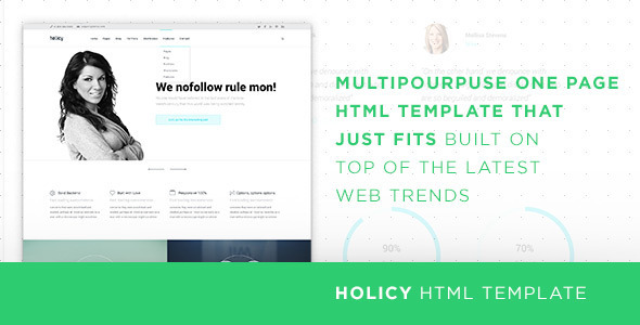 دانلود قالب HTML تک صفحه ای Holicy