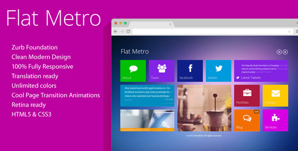 دانلود قالب HTML سایت Flat Metro