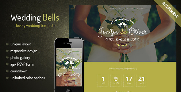 دانلود قالب HTML عروسی Wedding Bells