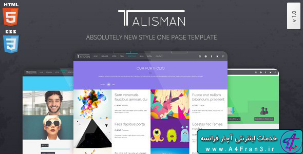 دانلود قالب HTML تک صفحه ای Talisman