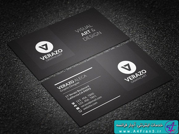 دانلود طرح لایه باز کارت ویزیت Modern Black Business Card