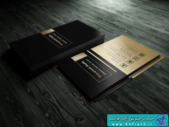 دانلود طرح لایه باز کارت ویزیت Dark Gold Business Card