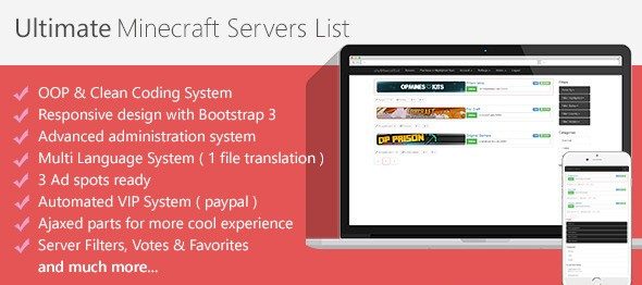 دانلود اسکریپت PHP مدیریت پروژه Minecraft Servers List