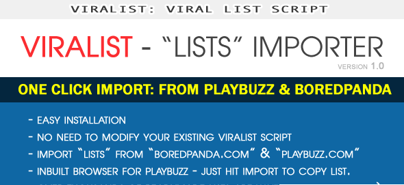 دانلود اسکریپت PlayBuzz and BoredPanda List Importer for Viralist