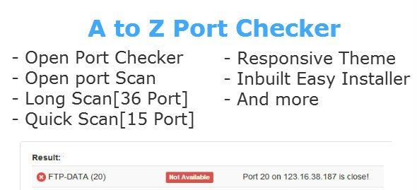 دانلود اسکریپت PHP چک کردن پورت A to Z Port Checker