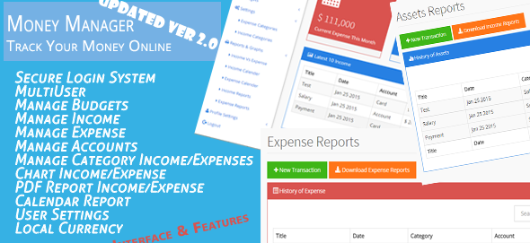 دانلود اسکریپت PHP مدیریت مالی Money Manager