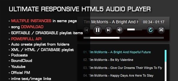 دانلود اسکریپت پخش کننده صدا HTML5 Audio Player with Playlist