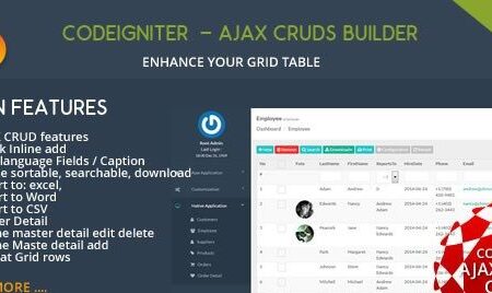 دانلود اسکریپت Codeigniter CMS - Ajax CRUD Plugins