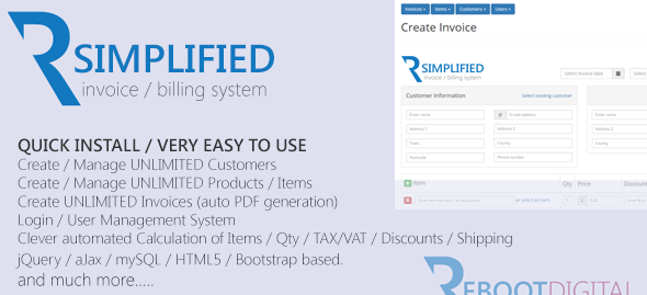 دانلود اسکریپت PHP مدیریت مالی و فاکتو Simplified PHP Invoice Billing System