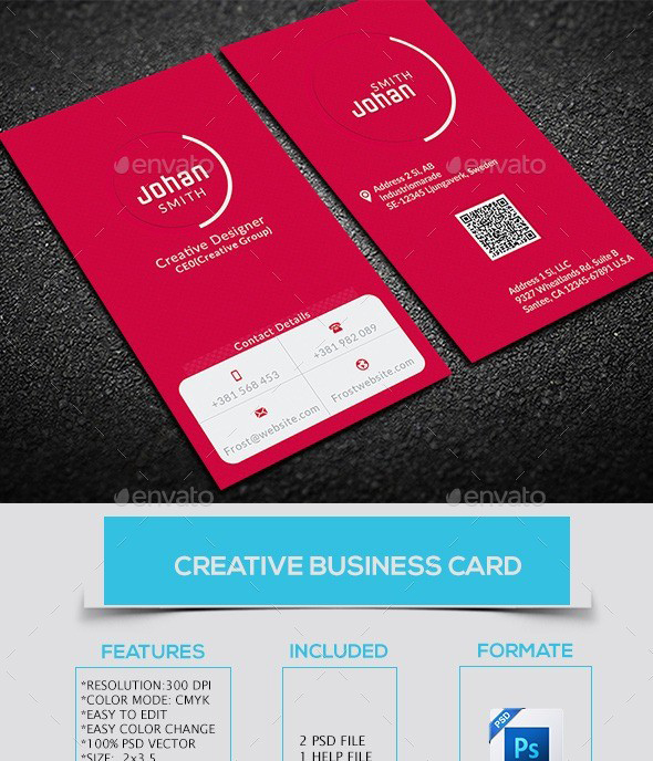 دانلود طرح لایه باز کارت ویزیت Creative Business Card 12499466