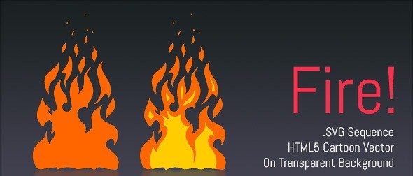 دانلود اسکریپت HTML5 انیمیشن ساز آتش Cartoon Vector Fire