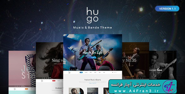 دانلود قالب فتوشاپ سایت موزیک Hugo