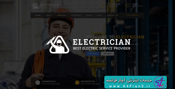 دانلود قالب فتوشاپ سایت Electrician