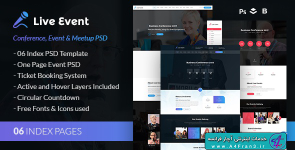 دانلود قالب فتوشاپ سایت Live Event