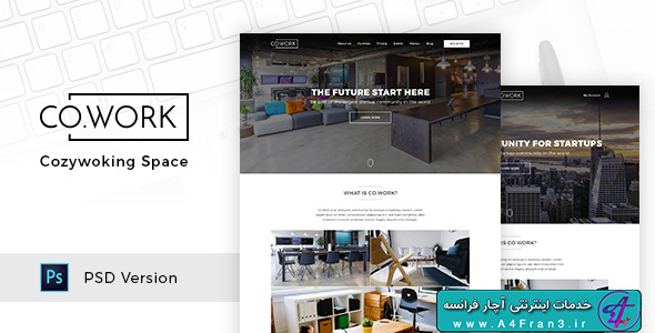 دانلود قالب فتوشاپ سایت CoWork