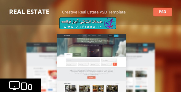 دانلود قالب فتوشاپ سایت Real Estate