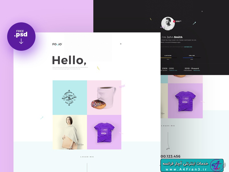 دانلود قالب فتوشاپ سایت FOLIO