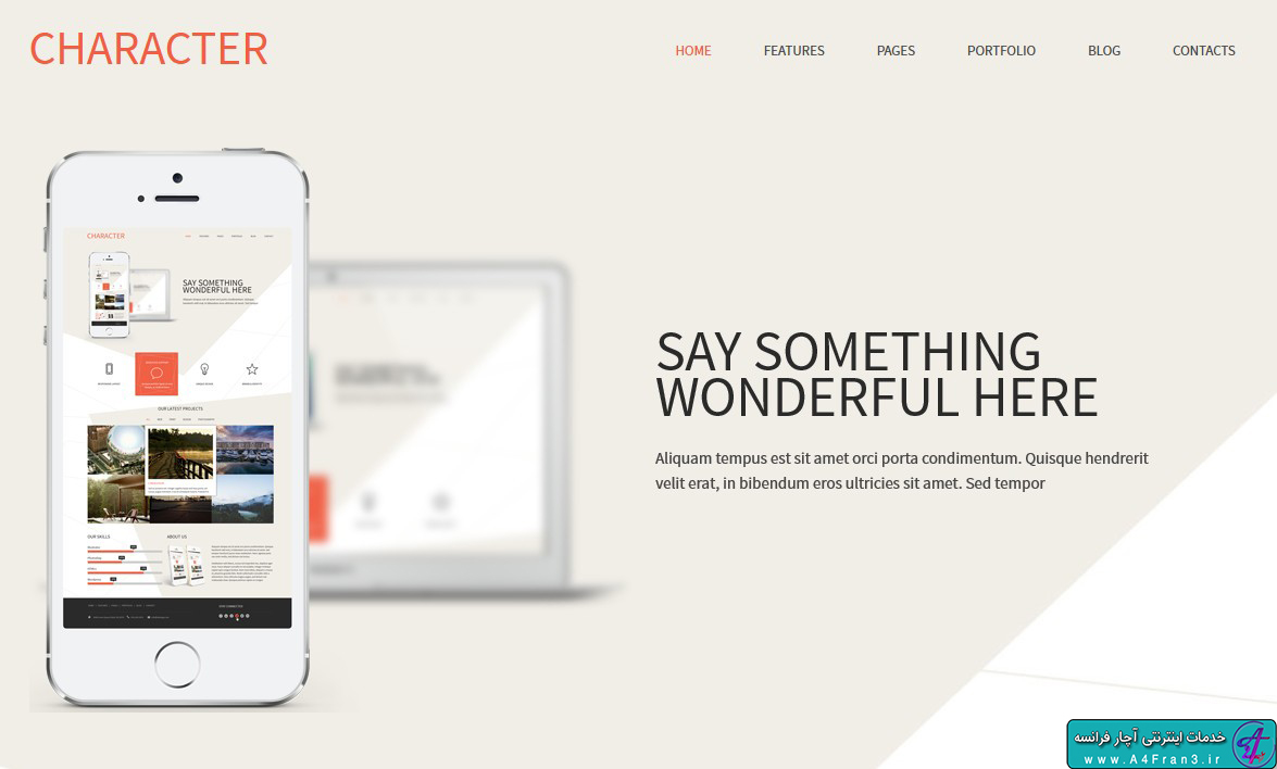 دانلود قالب HTML سایت Character