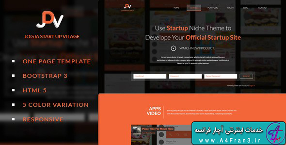 دانلود قالب HTML تک صفحه ای و پارالاکس JDV
