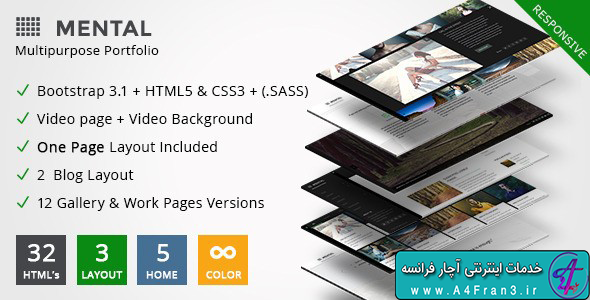 دانلود قالب HTML چندمنظوره Mental