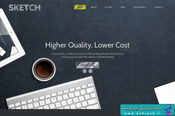 دانلود قالب HTML تک صفحه ای Sketch