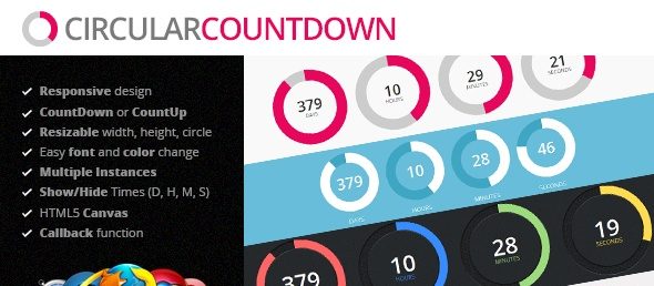 دانلود اسکریپت جی کوئری شمارشگر معکوس دایره ای CodeGrape - Circular Countdown jQuery Plugin | JavaScript