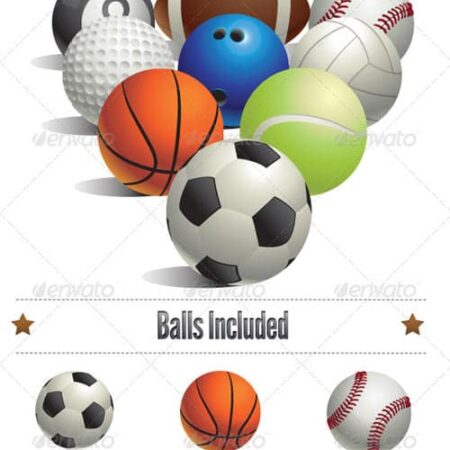 دانلود مجموعه وکتور توپ های ورزشی